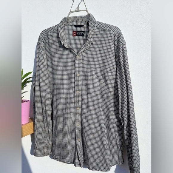 Chaps Men's Black and White Checkered Shirt Size X-Large (EUC) - Picture 2 of 11